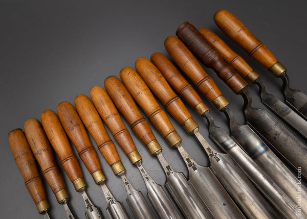 Fabulous Set of 14 Pattern Maker’s Gouges by BUCK BROS. Large Size - 1 ...