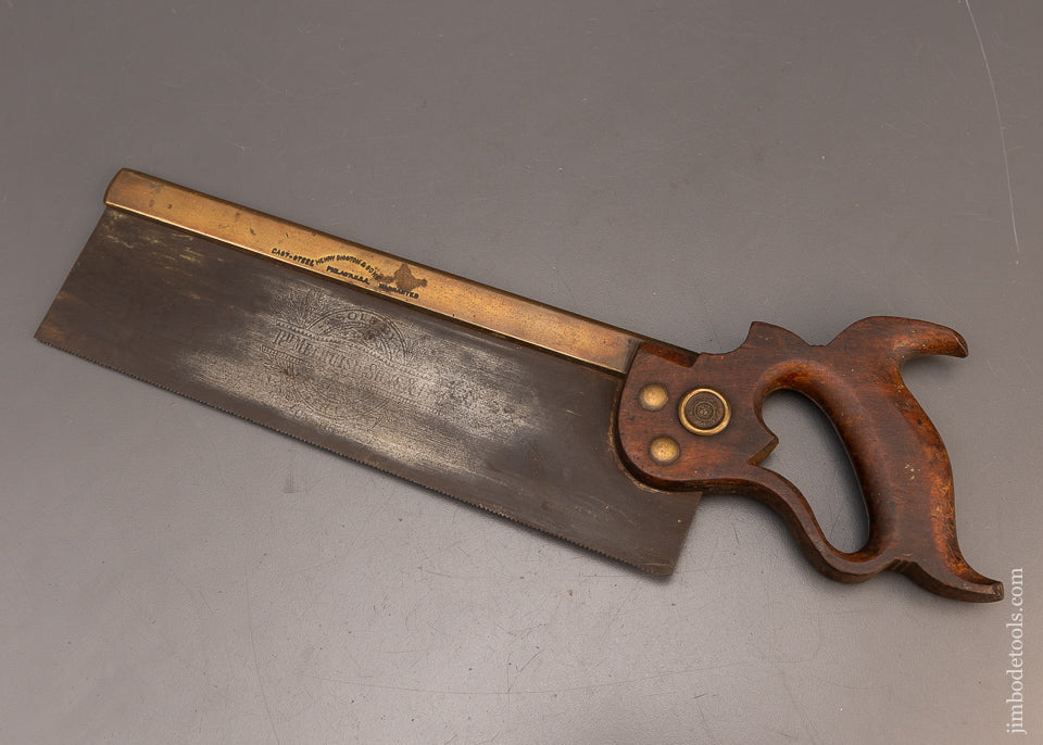Rare DISSTON No. 5 Brass Back Dovetail Saw Just Sharpened  — 115952