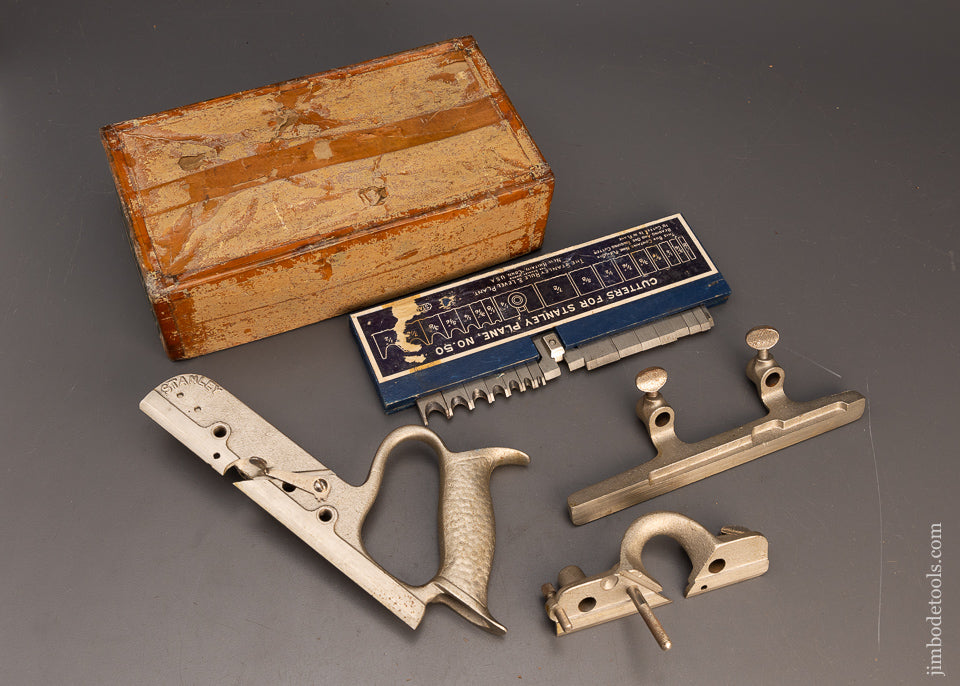 Dead Mint in Box USA Model STANLEY No. 50 Plow Beading & Matching Plane 100% Complete  - 115964