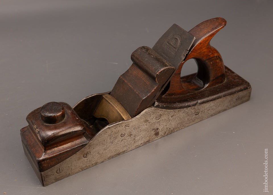 Rare Early SPIERS Brass Bridged Screw Sided Dovetailed Rosewood Infill Bench Plane - 115973