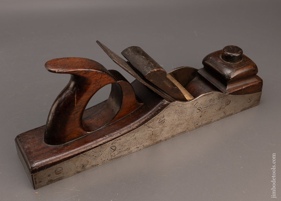 Rare Early SPIERS Brass Bridged Screw Sided Dovetailed Rosewood Infill Bench Plane - 115973