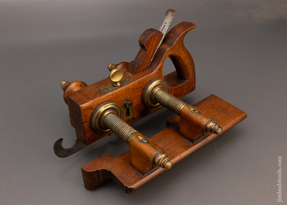 Fantastic VARVILL & SONS Plow Plane with Solid Brass Arms & Skate Tipped Skate - 115974