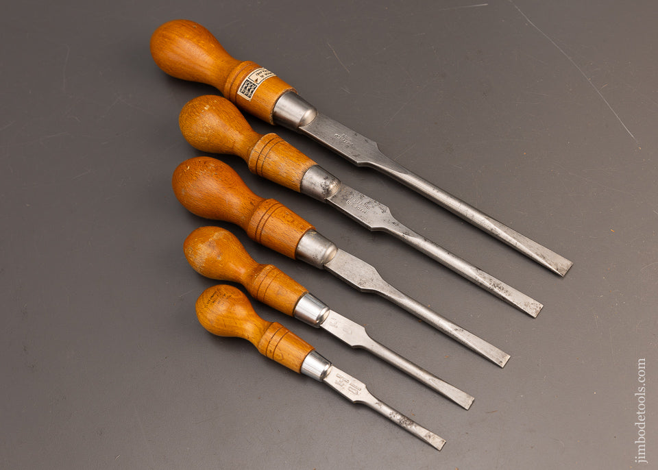 Set of 5 Cabinet Maker’s Screwdrivers 6 3/4 to 14 Inches Long Beech - 115976