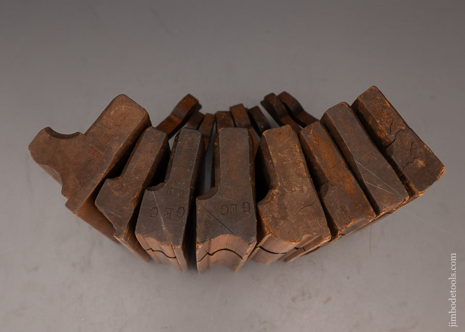 Unheard of Set of 8 10 Inch Yellow Birch Complex Moulding Planes by JO:FULLER - 115998