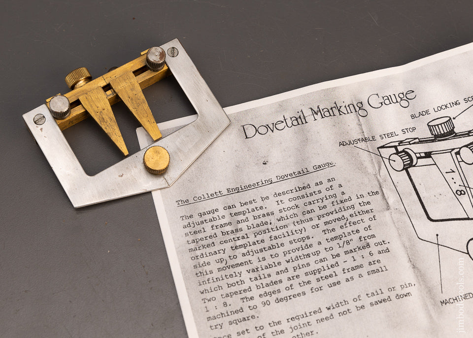 Collett Engineering Dovetail Gauge Mint in Box - 116031