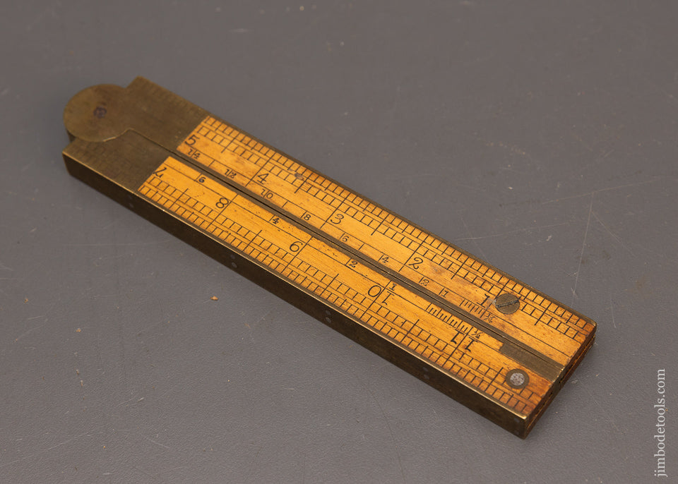 Near Mint! 12 inch STEPHENS January 12, 1858 Patent CHAPIN STEPHENS CO No. 036 Inclinometer Folding Rule with Level, Bevel, Square, and Rule! - 116046