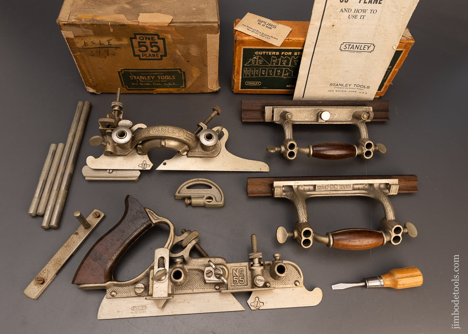 100% Complete STANLEY No. 55 Combination Plane Near Mint in Original Box - 116048