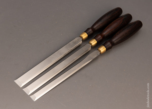 Mint Set of 3 BLUE SPRUCE TOOL WORKS Cocobolo Paring Chisel - 116076