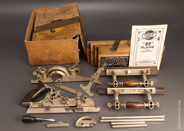 Near Mint & 100% Complete STANLEY No. 55 Combination Plane in Original Box - 116094