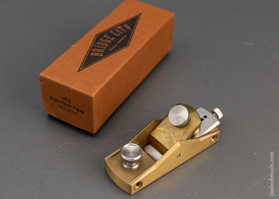 BRIDGE CITY TOOL WORKS HP-8 Mini Low Angle Block Plane with Adjustable Mouth Mint in Box - 116126