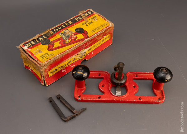 TYZACK & SON PRESTON Style Large Router Plane Near Mint in Box with all 3 Cutters - 116133