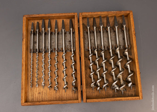 Complete Set of 13 IRWIN Auger Bits Extra Fine in Original Box - 116157