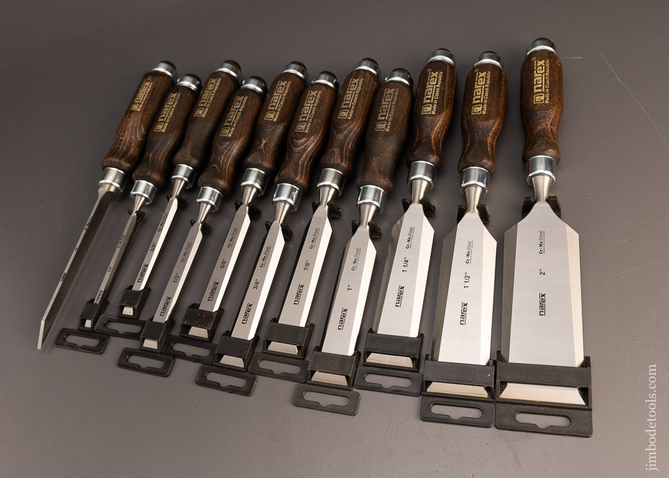 Mint Set of 11 Tang Firmer Chisels by NAREX - 116161
