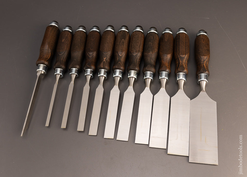 Mint Set of 11 Tang Firmer Chisels by NAREX - 116161