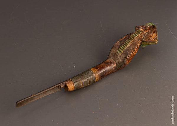 Spectacular Chip Carved Native American Crooked Knife - 116164