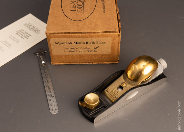LIE NIELSEN No. 60 1/2 Low Angle Block Plane with Adjustable Mouth Mint in Box - 116177