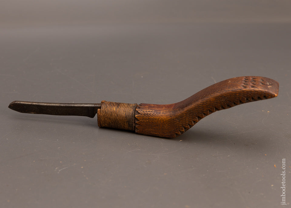 Fancy Chip Carved Vintage Native American Crooked Knife - 116183