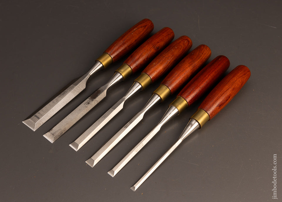 Mint Set of 6 ASHLEY ILES Bevel Edge Bench Chisels - 116121