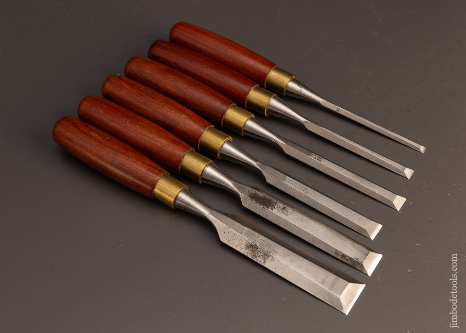 Mint Set of 6 ASHLEY ILES Bevel Edge Bench Chisels - 116121