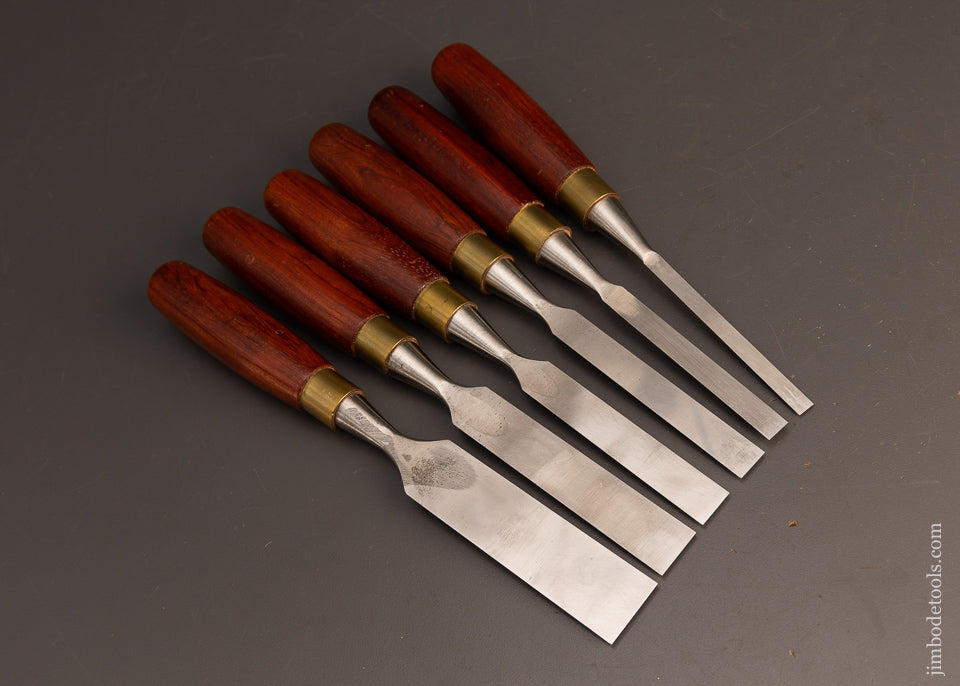 Mint Set of 6 ASHLEY ILES Bevel Edge Bench Chisels - 116121