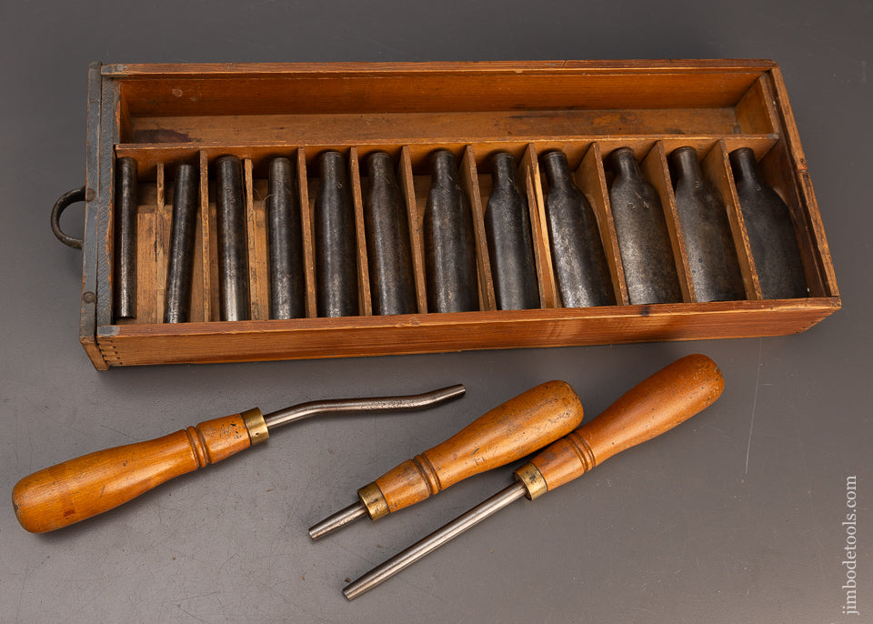 RARE & FINE! Fifteen Piece No. 450 Patternmaker's Gouge Set by ADAMS & NELSON CO - 116028