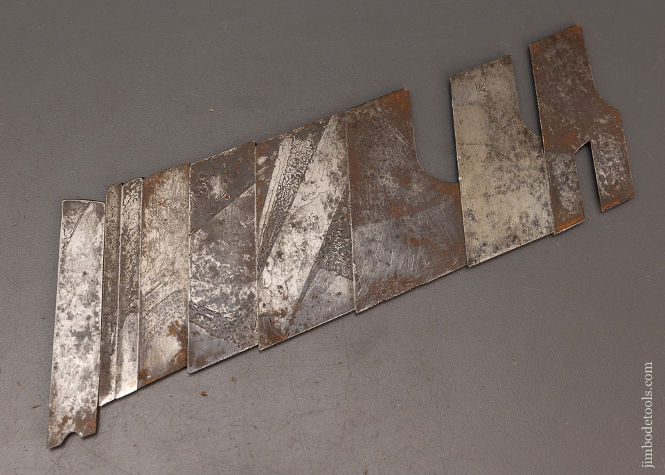 Set of 9 Skewed Irons for STANLEY No. 46 Plow Plane - 116254