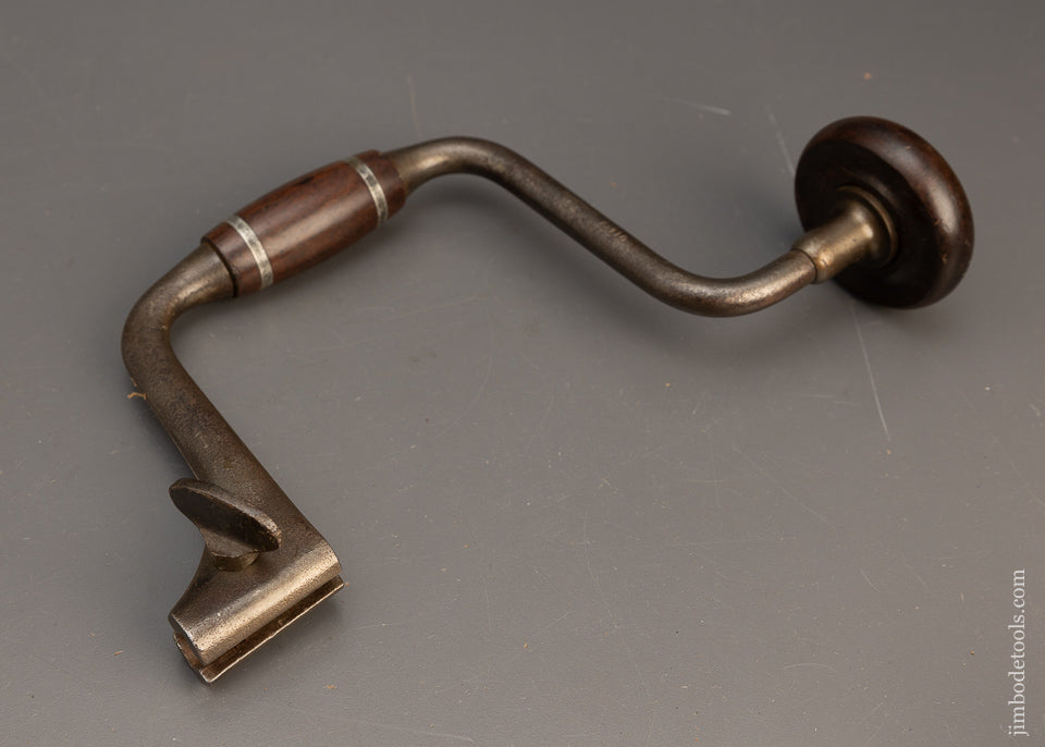 10 Inch JOHN S. FRAY No. 110 Spofford Patent Brace with Pewter Rings & Rosewood Handles - 116279