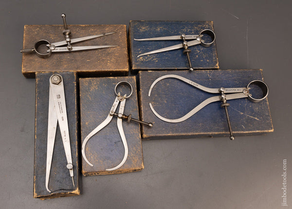 BROWN & SHARP 5 Calipers & Dividers Mint in Box - 116322