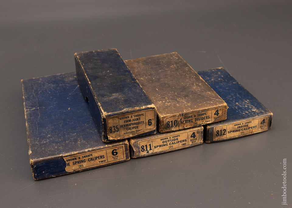 BROWN & SHARP 5 Calipers & Dividers Mint in Box - 116322