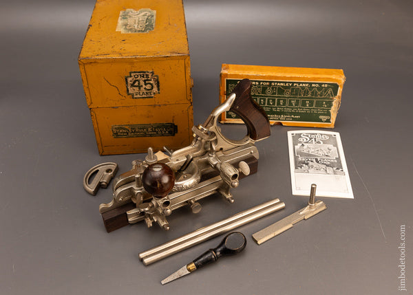 Near Mint & 100% Complete STANLEY No. 45 Combination Plane in Original Box - 116338