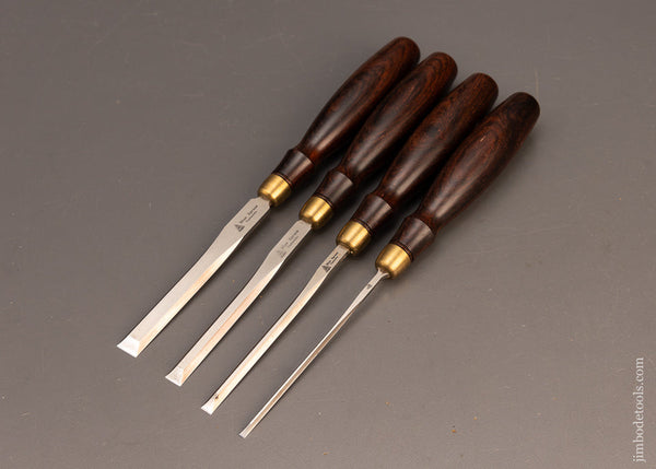Mint Set of 4 Cocobolo Handled BLUE SPRUCE TOOL WORKS Dovetail Chisels - 116370