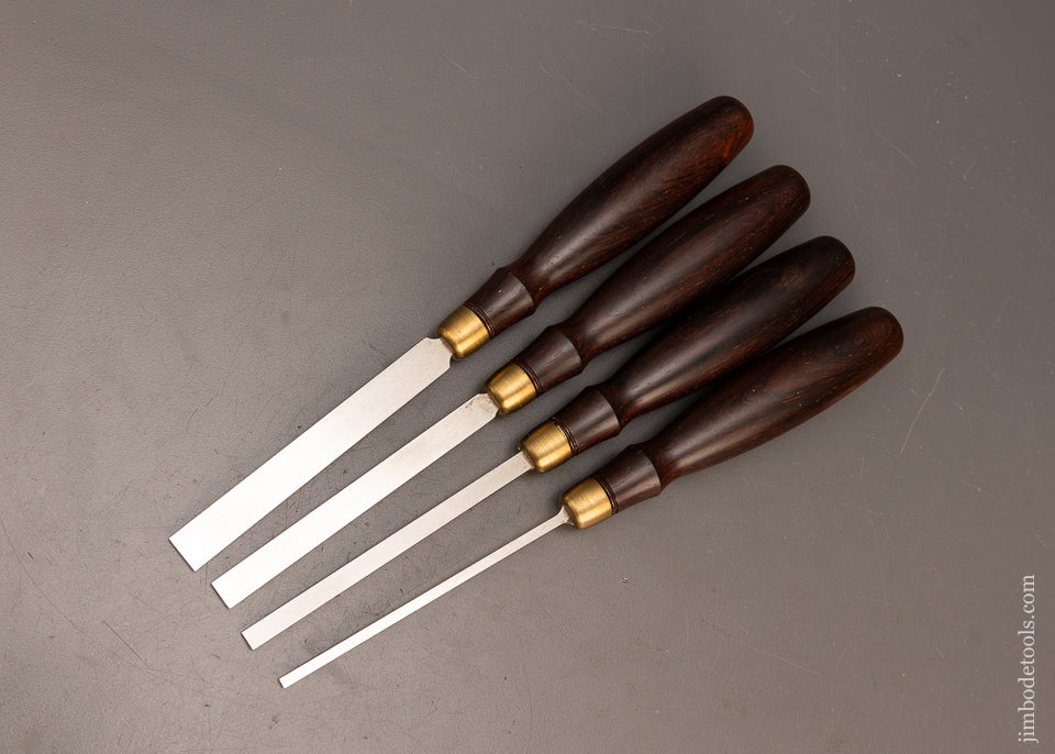 Mint Set of 4 Cocobolo Handled BLUE SPRUCE TOOL WORKS Dovetail Chisels - 116370