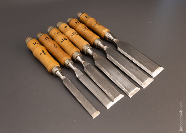 PFEIL SWISS MADE High Quality Set of 6 Tang Firmer Chisels - 116372