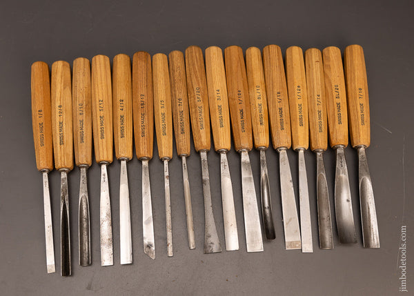 Extra Fine Set of 17 PFEIL SWISS MADE Carving Chisels Gouges - 116373