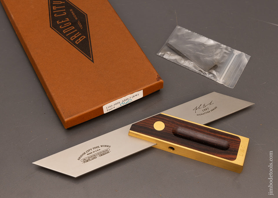 BRIDGE CITY TOOL WORKS AMS -7 Adjustable Rosewood Miter Square Mint in Box - 116363