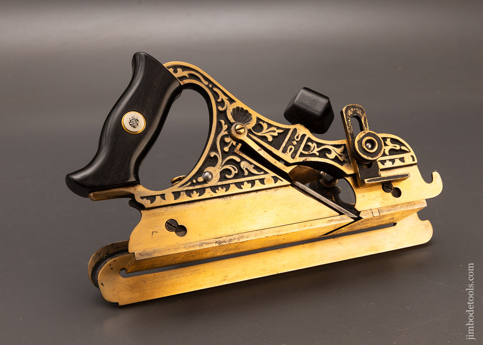 Fantastic, Ornate STANLEY MILLERS PATENT No. 42 Gunmetal Plow Plane Reproduction - 116377