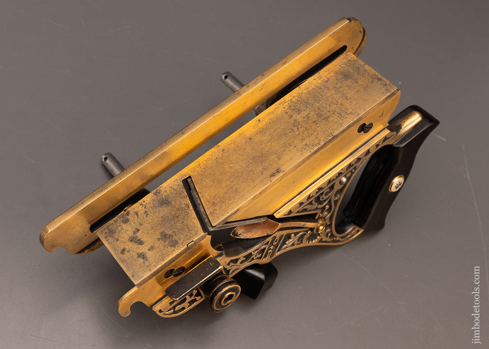 Fantastic, Ornate STANLEY MILLERS PATENT No. 42 Gunmetal Plow Plane Reproduction - 116377