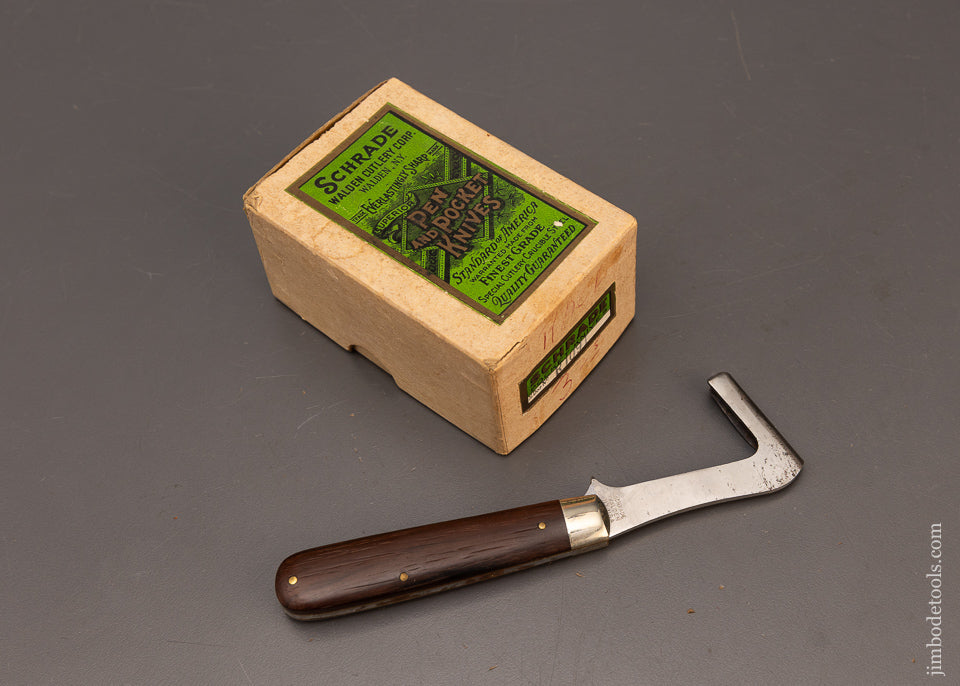 Rosewood Handled SCRADE Folding Race Knife Near Mint in Box - 116405