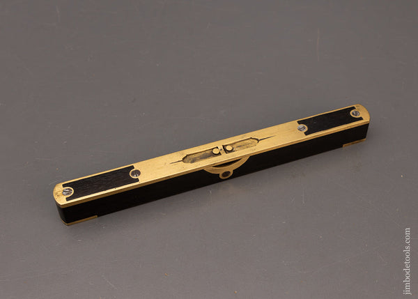 Beautiful Brass Bound Ebony Level with Sliding Vial Covers - 116461