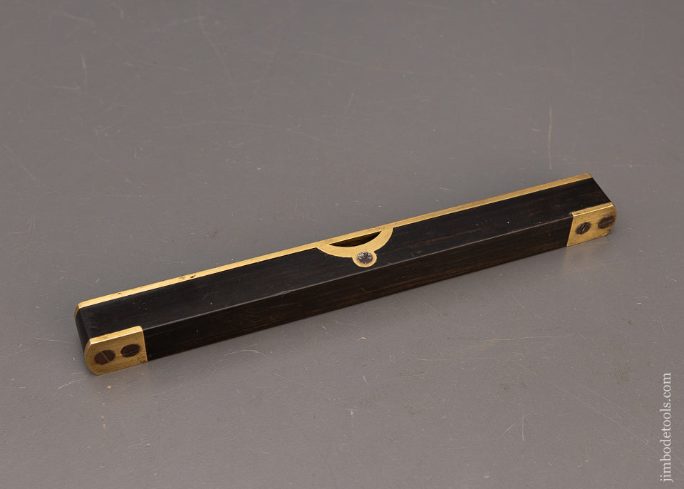 Beautiful Brass Bound Ebony Level with Sliding Vial Covers - 116461