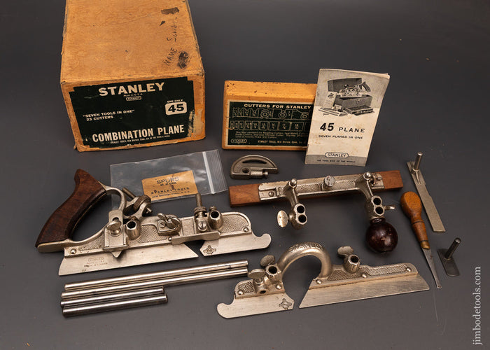 100%-Complete-&-Near-Mint-STANLEY-No.-45-Combination-Plane-in-Original-Box-119467