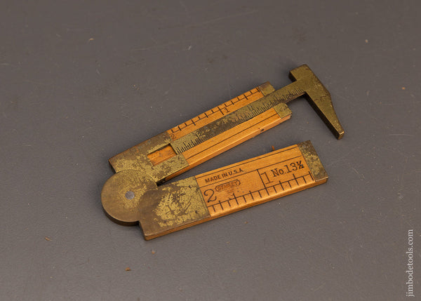 STANLEY SWEETHEART No. 13 1/2 Wide Body Boxwood Folding Caliper Rule - 116477