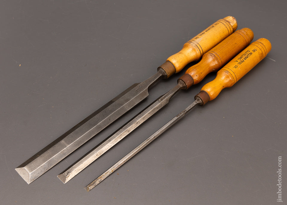 BUCK BROS. Fine Set of 3 Long, Thin Pattern Maker’s Paring Chisels - 116493
