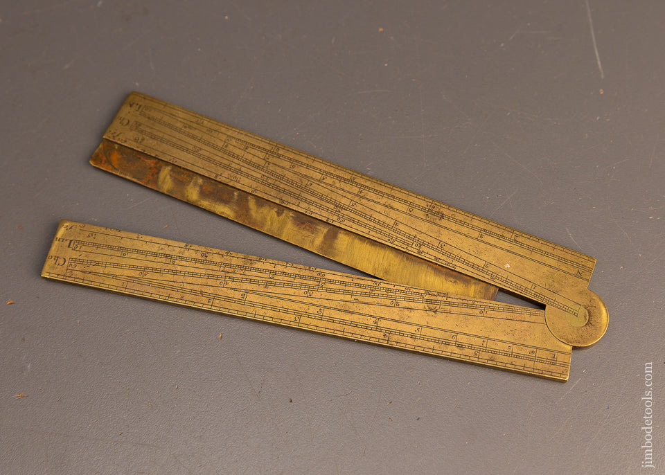 Very Rare Unrecorded Maker 18th Century Brass Sector Rule by T. WRIGHT - 116497