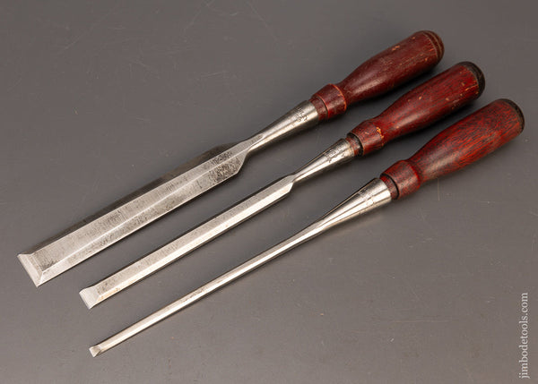 Magnificent Set of 3 STANLEY No. 720 Chisels - 116499