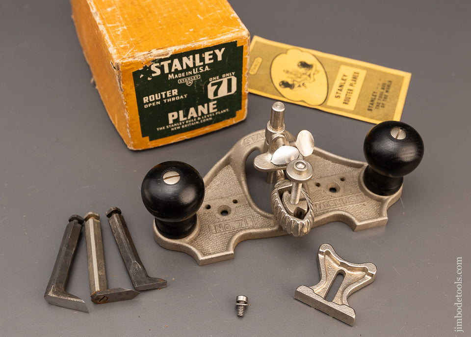 Jim Router Mint in Box USA Model STANLEY No. 71 Router Plane - 116502 – Jim Bode Tools