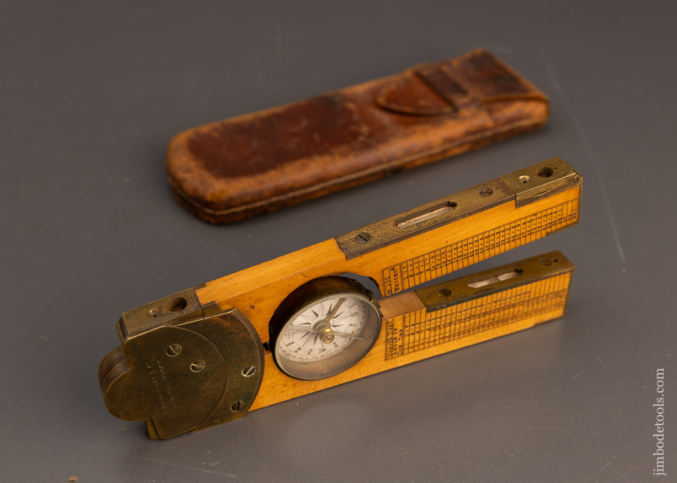 Rare HENRY KAHN & CO. SAN FRANCISCO Clinometer Boxwood & Brass - 116562