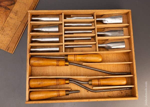 Excellent 17 Piece Set ADAMS & NELSON Pattern Maker’s Gouges - 116566