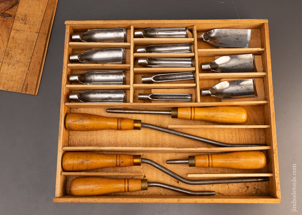 Excellent 17 Piece Set ADAMS & NELSON Pattern Maker’s Gouges - 116566