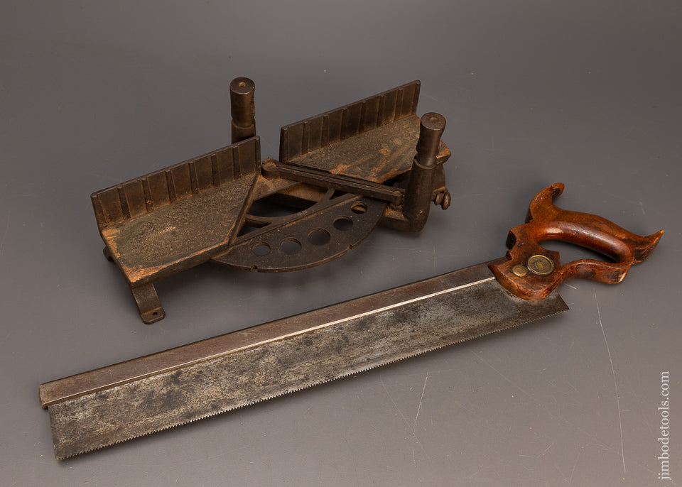 Adorable MILLERS FALLS LANGDON No. 16 1/2 Mini Miter Box with Original DISSTON Saw - 116593